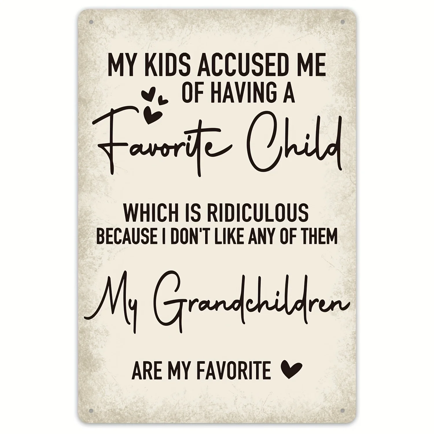  Retro Metal Tin Sign, Funny Grandma Vintage Accused Me Of Having A Favorite Quotes Sayings Plaque, 