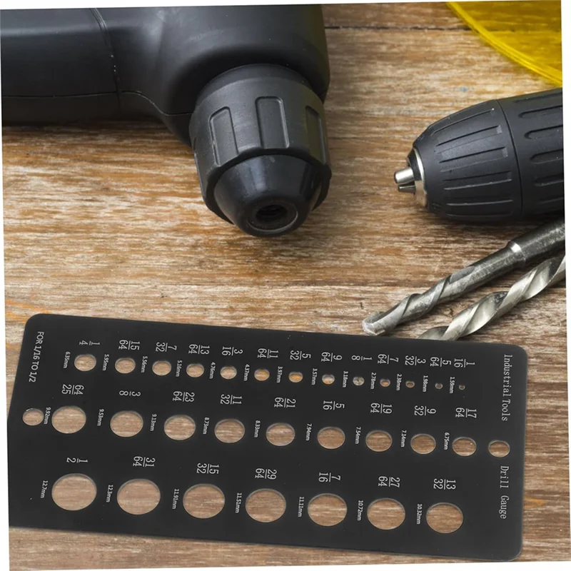

ABKS-Drill Bit Gauge 1/16 To 1/2 Inch 29-Hole Drill Bit Measuring Instrument Accurate Drill Hole Measurement Tool