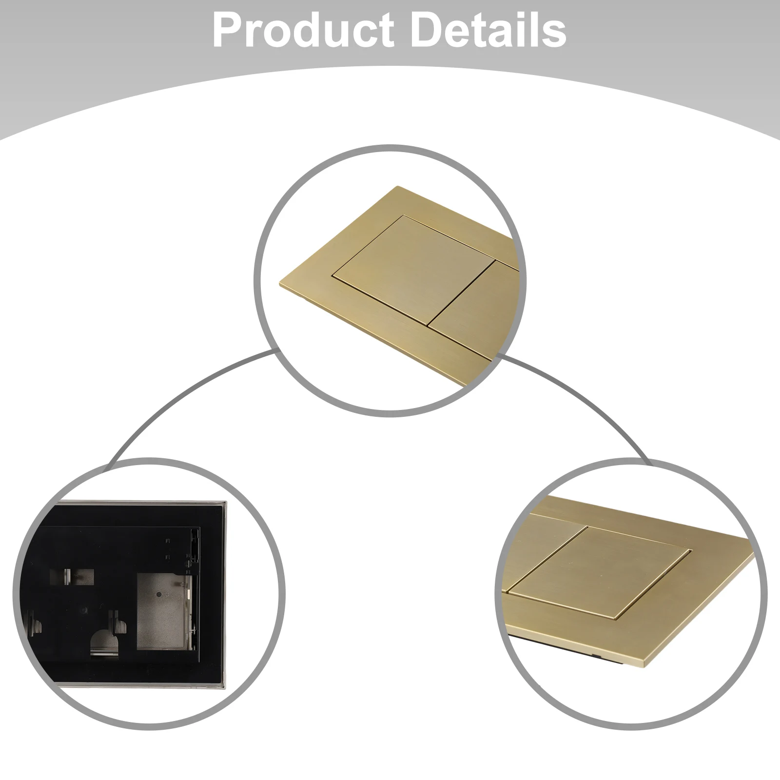 Flush Switch Dual Flush Plate Replacement Button Space-saving 220*150*5mm For TECE Gold Color High-quality Plastic