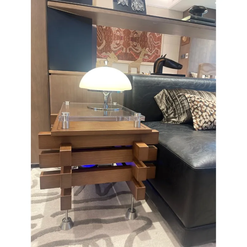 

Solid wood acrylic splicing coffee table sofa edge bedroom bedside