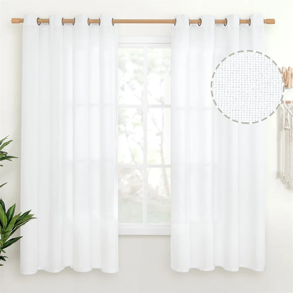 Extra High 300cm/400cm/500cm Height Light Filtering Privacy Window Sheer Curtain Panels for Living Room Bedroom Farmhouse