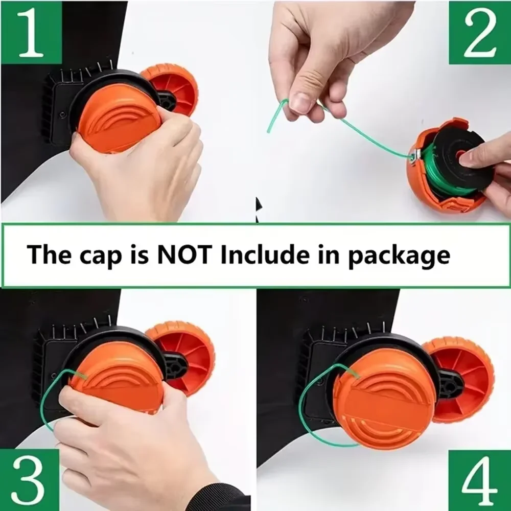 String Trimmer Spool Line Compatible With Black And Decker Eed Eater Auto Feed Single Line With 90583594 Cap Covers Parts