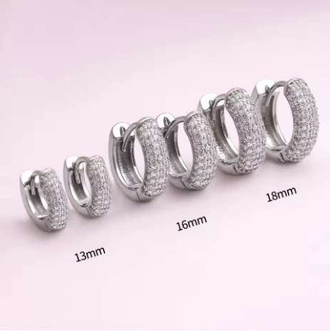 SUNSLL Multicolor Cubic Zircon Roud Hoop Earrings Gold Plated Earring For Women Girls Fashion Party Jewelry Gifts 3 Sizes