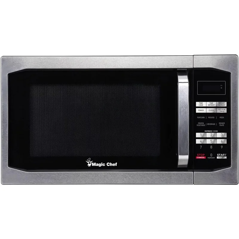 Countertop Microwave Oven, Small and Compact, 1100 Watt, 1.6 Cu Ft, Steel