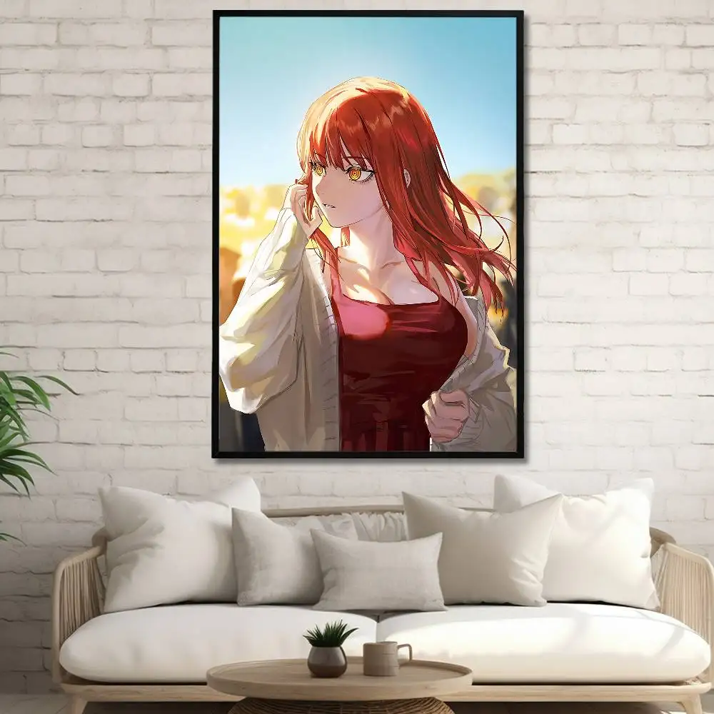 Cool Girl M-Makimas Poster Waterproof HD Wall Art Decal Self-Adhesive Aesthetic Decor For Home Living