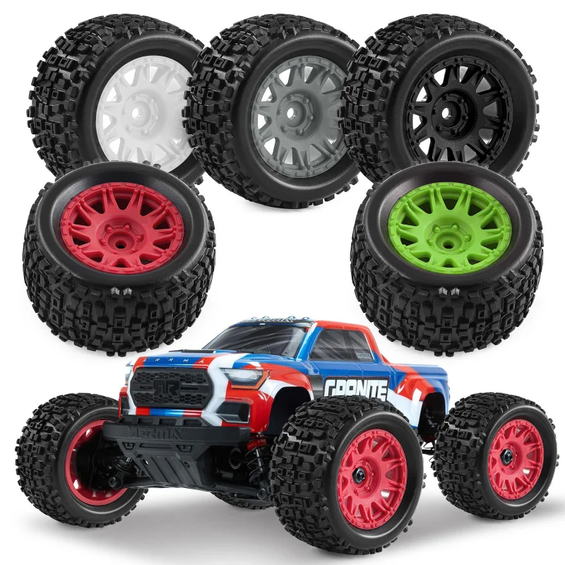 

RC Wheels and Tires Set for ARRMA 1/18 TYPHON GROM GRANITE Off-Road Rock Tires Wheel Combo (4PCS)