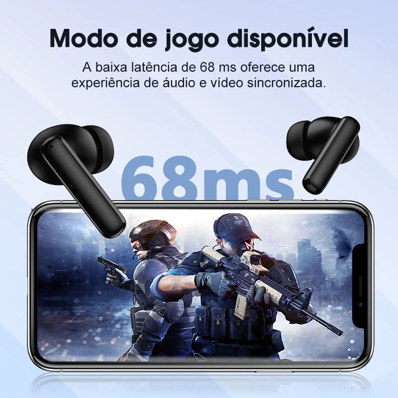Qcy t13 anc cancelamento de ruído ativo sem fio fones de ouvido bluetooth 5.3 4 microfones enc chamadas claras 30h playtime ipx5 — foto 6