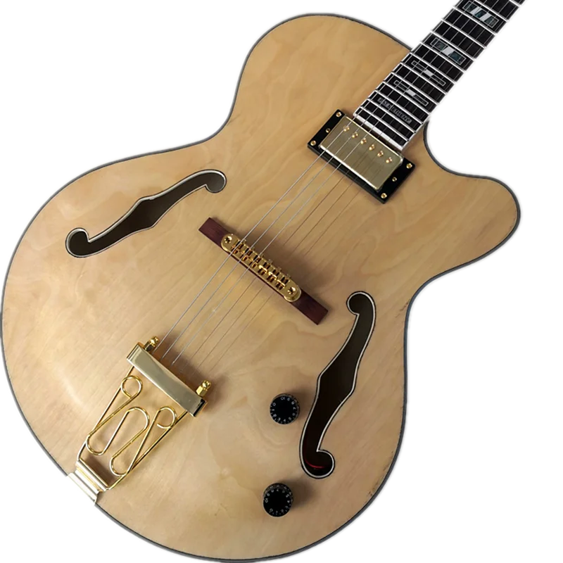 Maple Wood Hollow Electric Guitar, A Variety of Colors Can Be Customized, 6 Strings