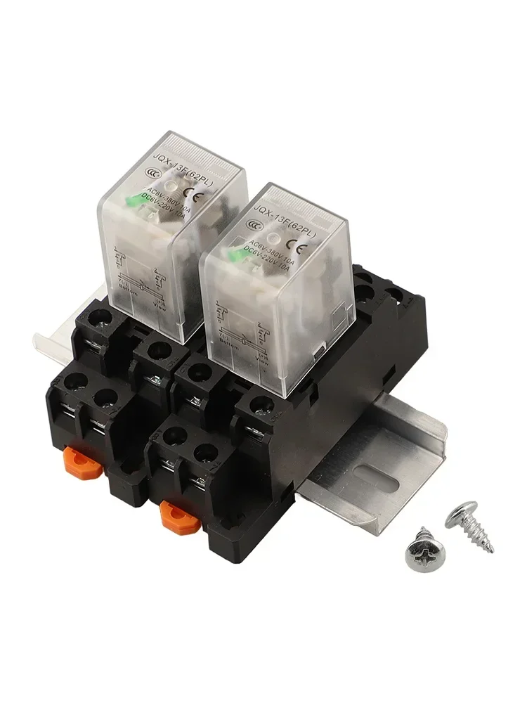 10A Power Relay Coil Power Relay 8 Terminals Design Built-in LED Light Multipurpose Mounting For JQX-13FL Relay