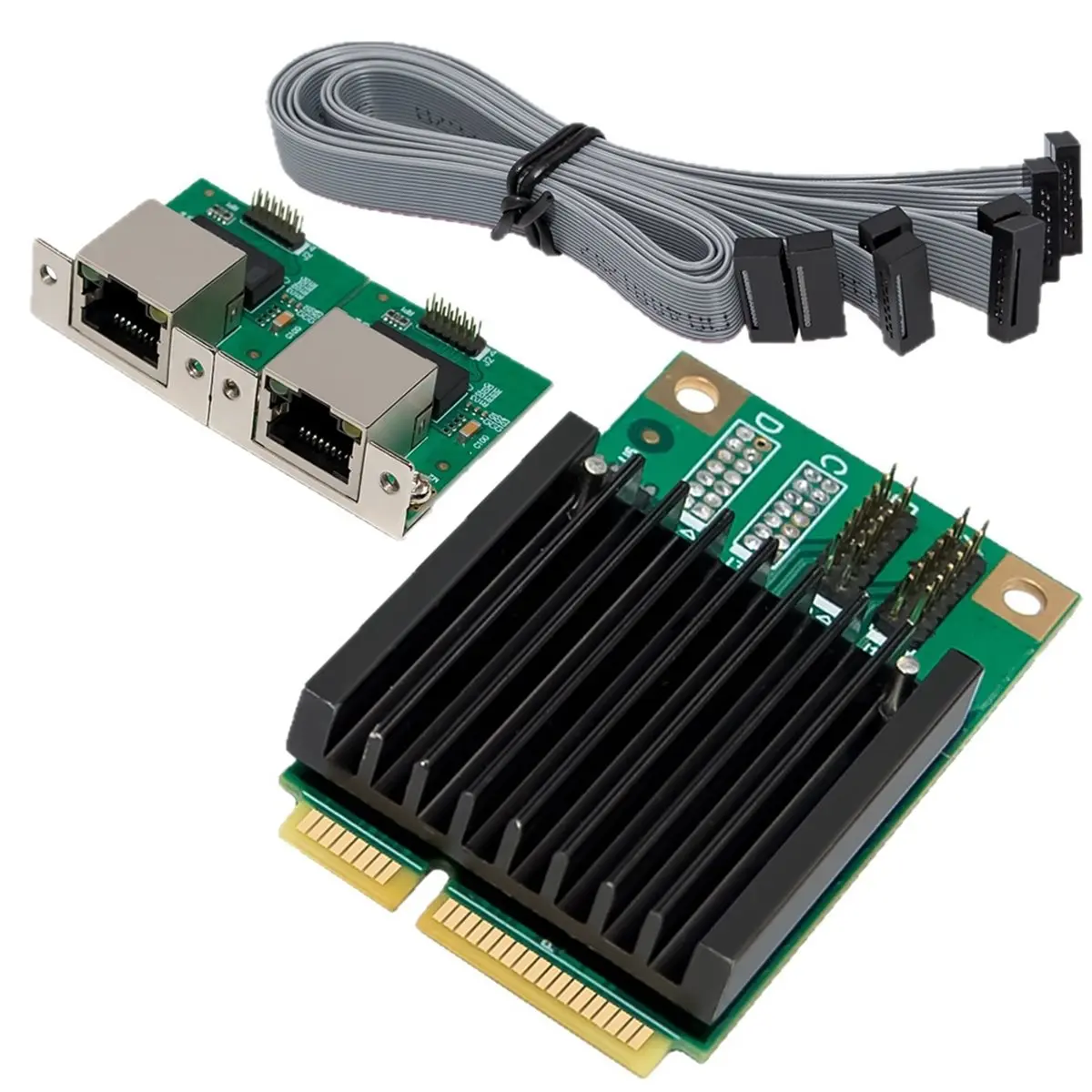 PCI-E Vision Acquisition Card RJ45 Gigabit Ethernet Card RS232 Serial Port Server I350T2 for Win10/11 Linux Desktop PC