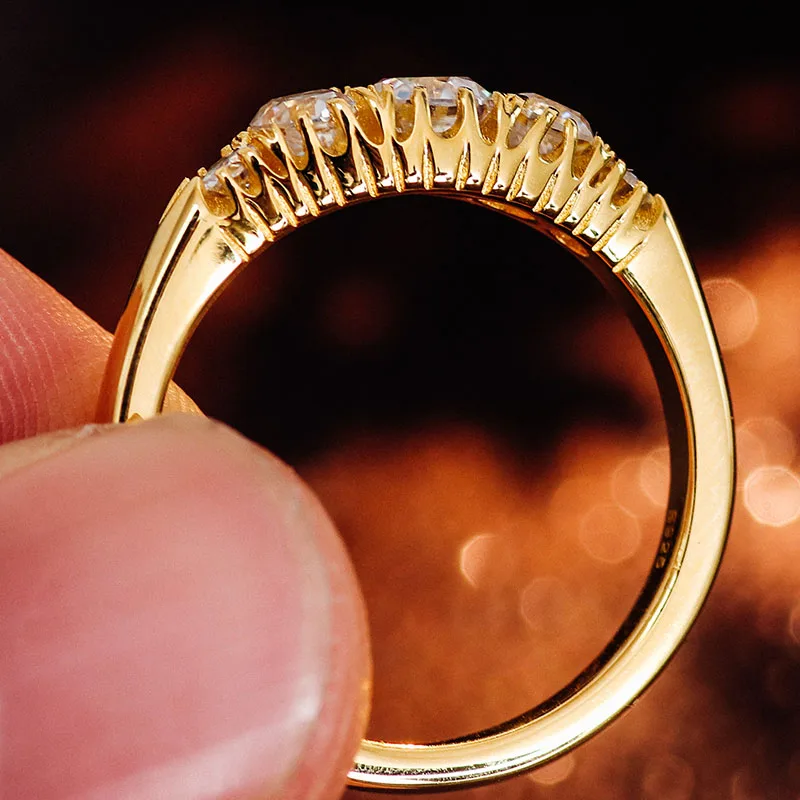 Provence 10K/14K/18K Moissanite Wedding Band for Women Cushion Cut Eternity Rings Fine Jewelry Luxury Women's Engagement Rings