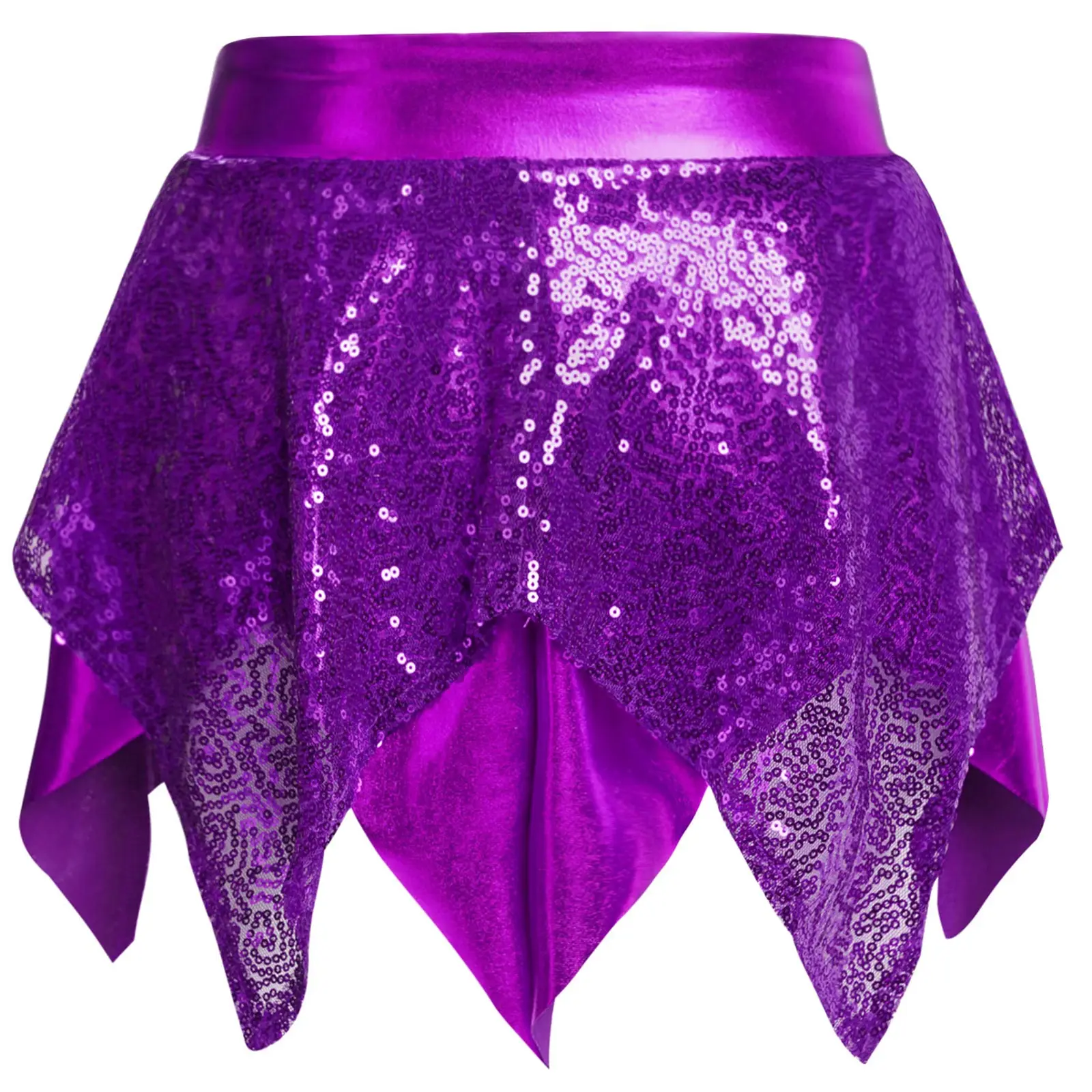 Glänzende Mädchen Rhythmische Gymnastik Jazz Dance Performance Kostüm Pailletten Crop Top Röcke Athletische Activewear Ballett Tanz Outfits – Detail 17