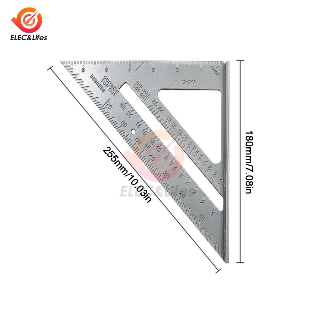 7 cali narzędzie pomiarowe stolarz linijka prosta kątomierz ze stopu aluminium 3 kąty prostopadłe piły szyny prowadzącej SetSquare