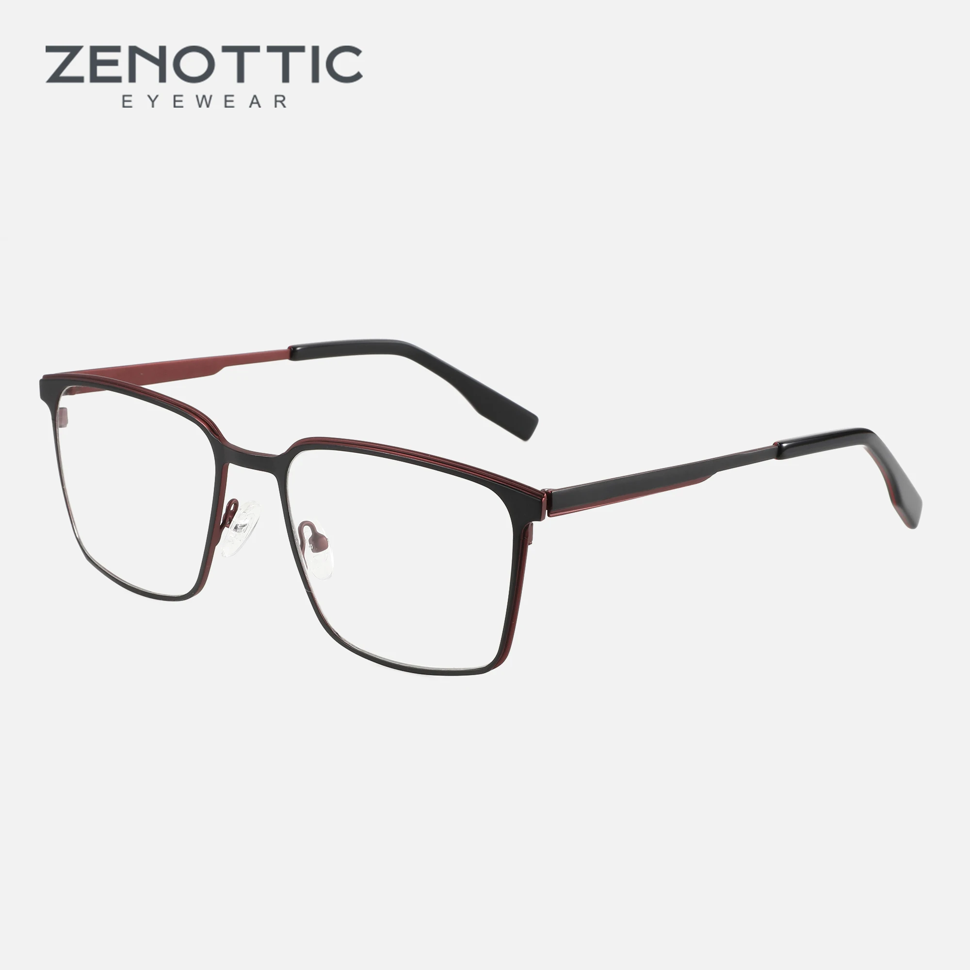 ZENOTTIC Titanium Alloy Glasses Men Square Myopia Prescription Eyeglasses Frames 2023 Non-Prescription Eyewear M22909