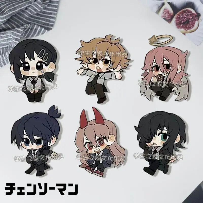 6pcs Anime Game Chainsaw Man Makima ポチタ Kawaii Acrylic Badges Pin Cosplay Mini Brooch Lapel Pins Backpack Decor Props Gift Bag