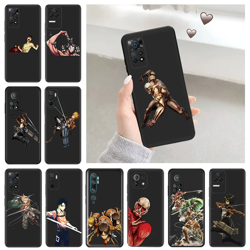 Silicone Soft Phone Case for Redmi Note 11 Pro 5G Note10 11S 10S 10A 10 Attack on Titan Eren-Yeager Xiaomi 11 Lite 11T 10T Cover