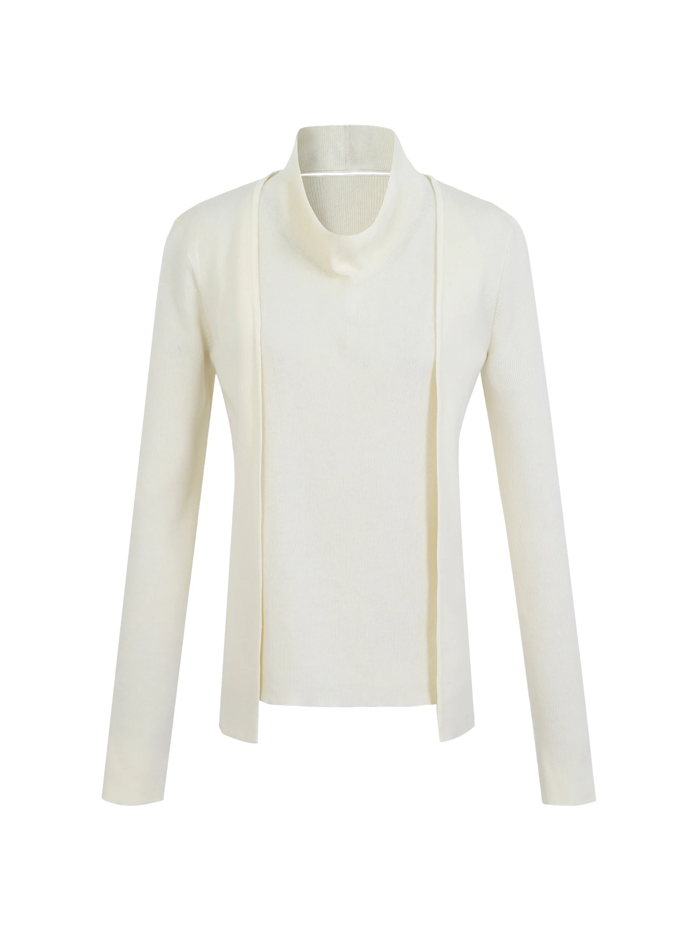 

Red Celebri Knitted Top Women's Early Autumn Faionable Design Hanging Ne Long Sve Sweater Jaet Fake Two-Piece Sle