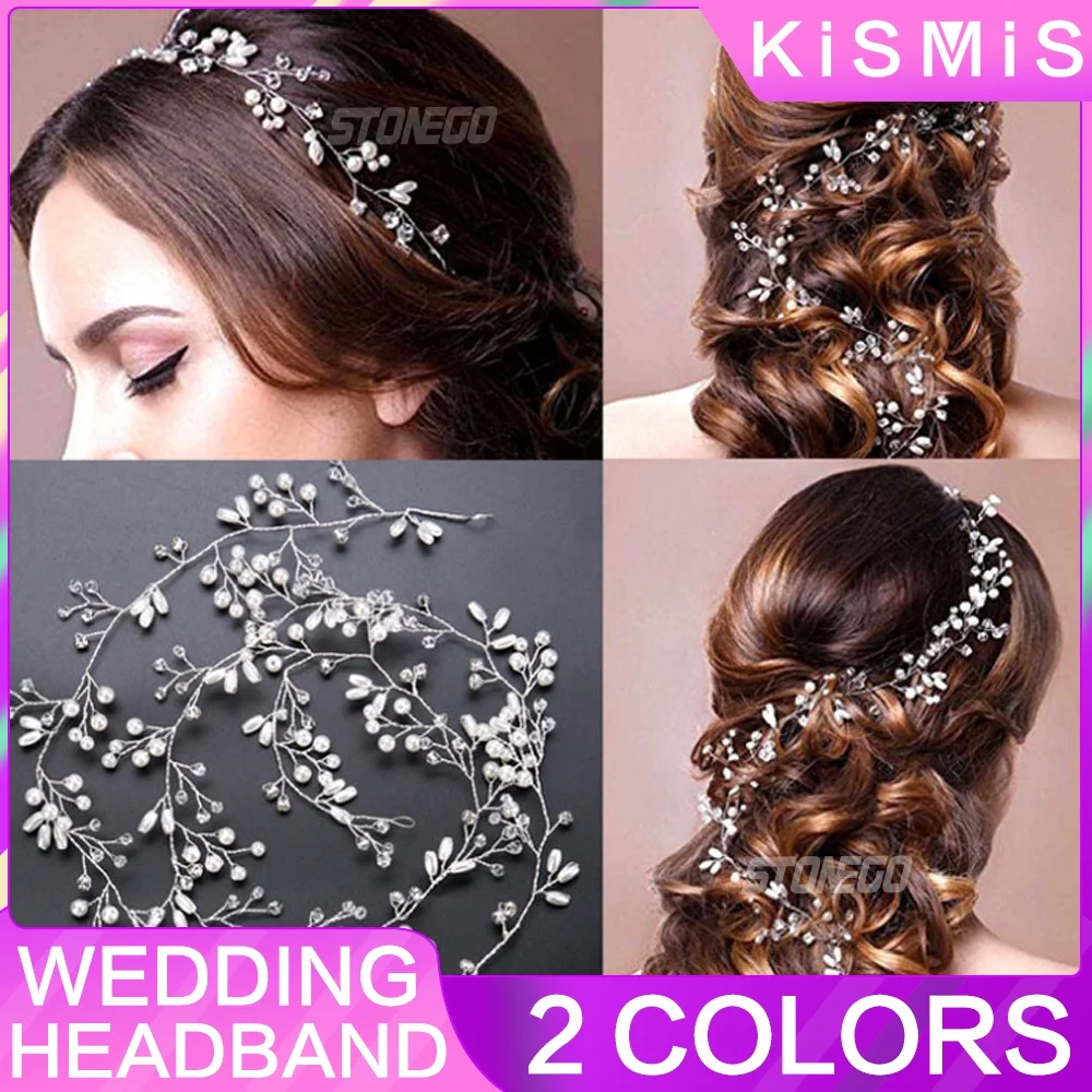 Bande de Sauna de Mariage en Perles de Clip, Accessoires Capillaires, Pièce de Sauna, Vigne Décorative, Bijoux de Cheveux, pour Femme, 50cm, 1 Pièce