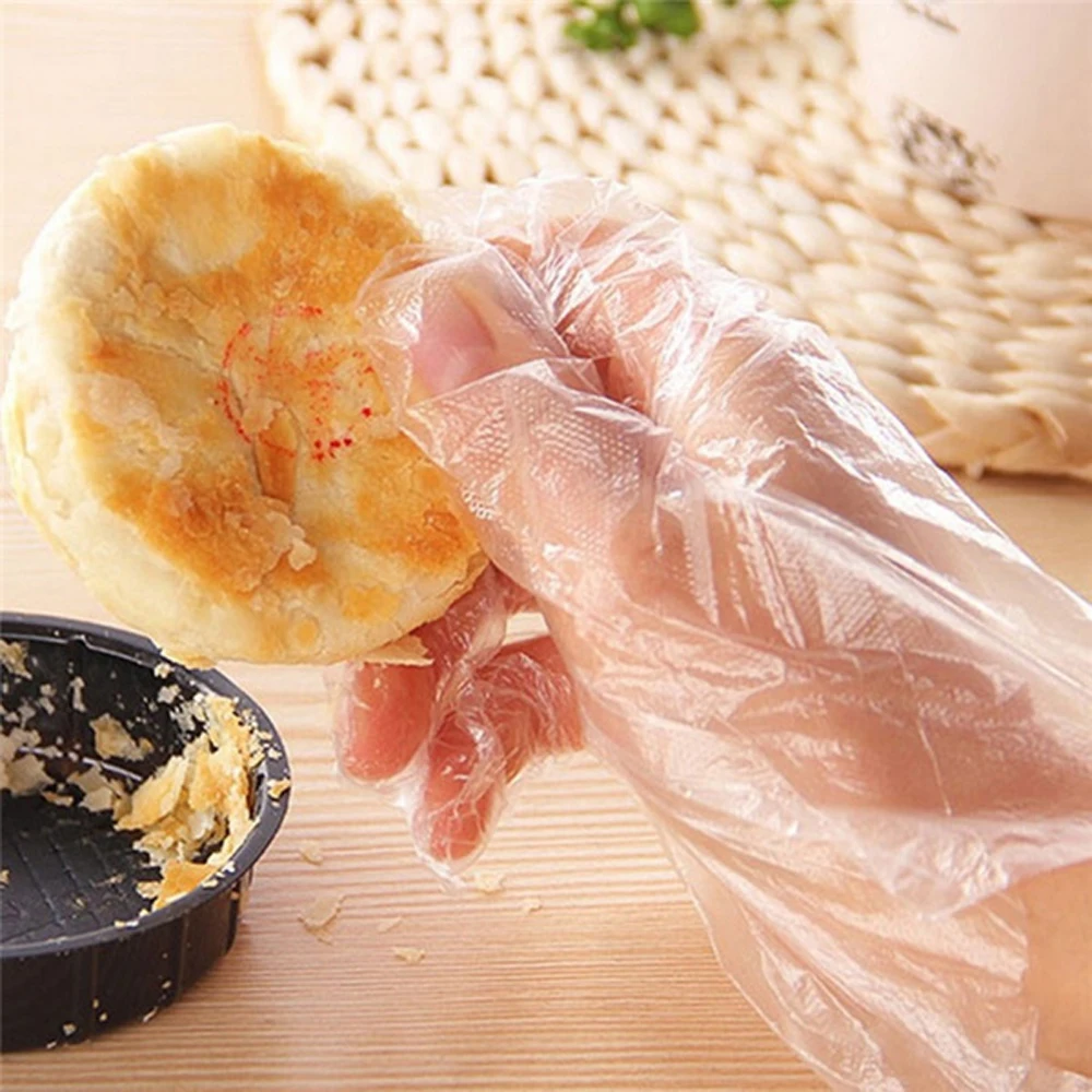 200pcs Transparent Disposable Gloves Disposable Food Prep Gloves/Disposable Work Gloves for Cooking Cleaning/Food Handling