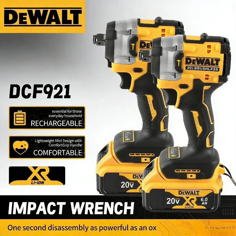 

DEWALT DCF921 Brushless Impact Wrench&Cordless Drill:1/2in,Variable Speed, Multifunctional Bare Tool for Auto Repair&Home DIY
