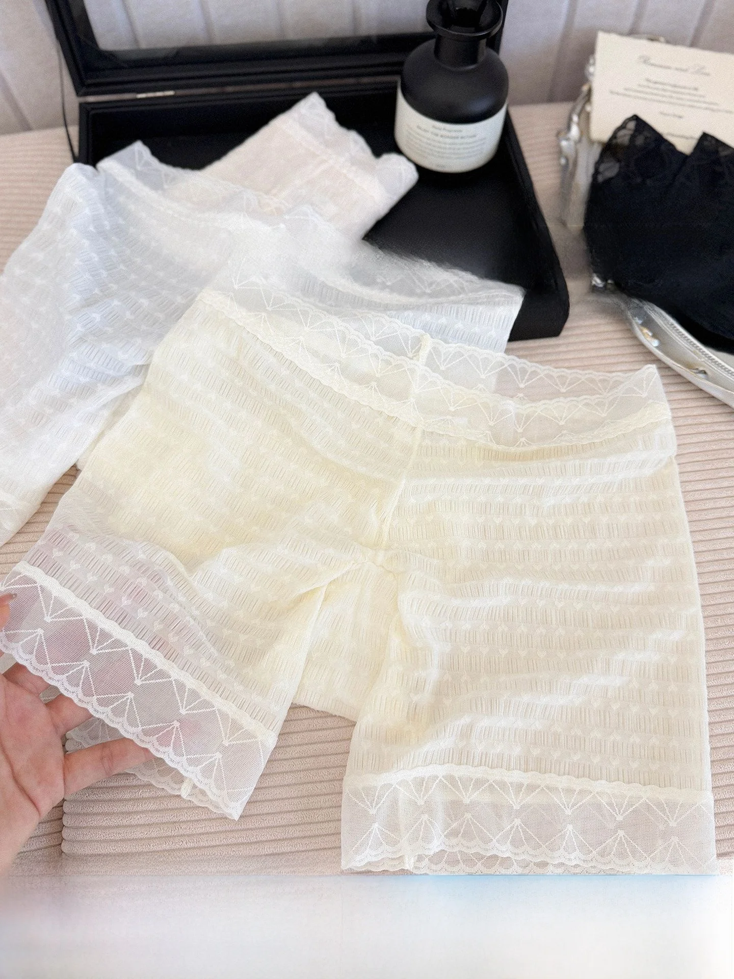 Calças de Segurança Femininas Ice Silk 2026: Novas Calças Finas de Verão com Renda Antiluz e Alta Estética, Camada Base e Rou...