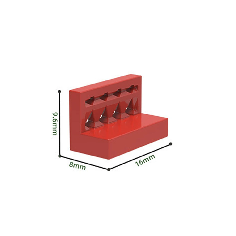 Moc 10 pçs parte tijolos 35789w 2 buracos estilo europeu ondulado trilhos blocos de construção conjunto casa cerca partícula brinquedos diy presente do miúdo