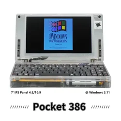 Pocket386 Retro Computer 386sx CPU DOS Computer Hand386 aktualizacja Windows 3.11