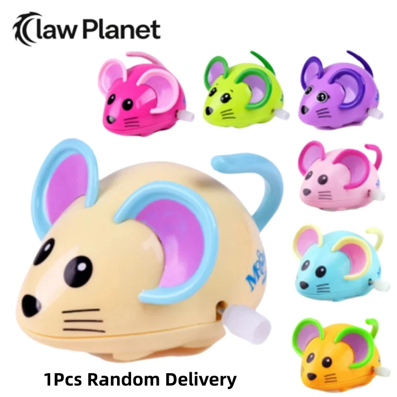 1 PC Cartoon Rat Wind Up Toy Children Running Chain Clockwork Small Toys First Lovely Rat Mouse Pet Toys Kitten Toys Interaction