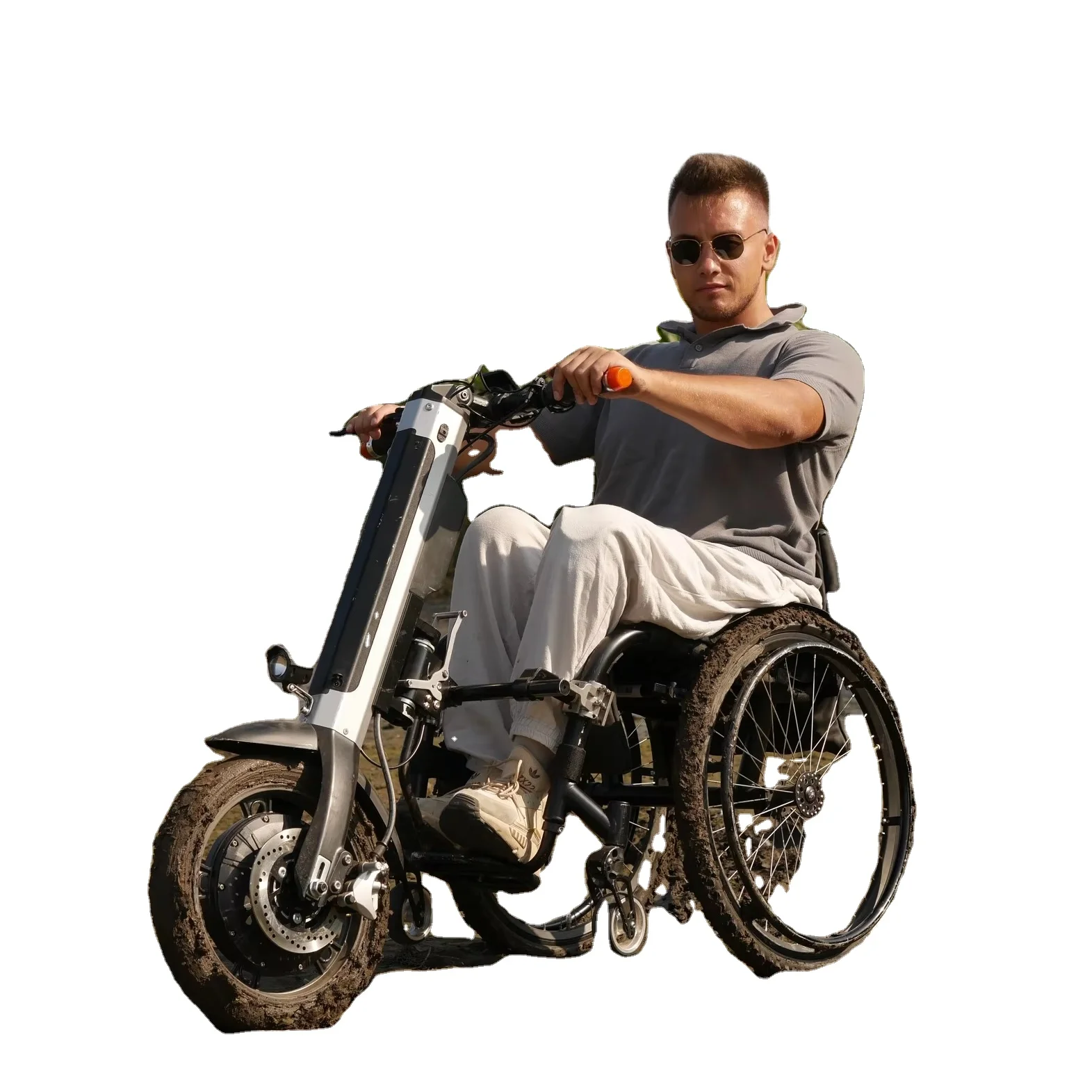 

800W Motor Power Wheelchair Bike Wheelchair Handbike Electric Handcycle Folding Ebike Mountain Trike Disabled Device No CNEbike