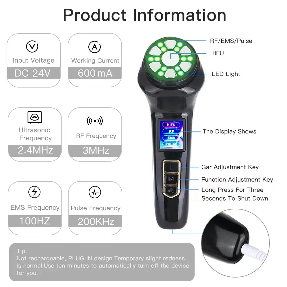 Amuliss-Mini Home EMS RF Facial Lifting Device para Mulheres, EMS LED Massageador Facial, Pescoço e Face Beauty Device, Profissional