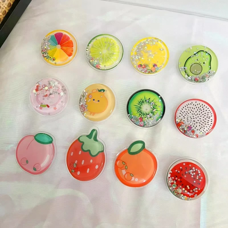 

Держатель-подставка для телефона с милыми мультяшными фруктами и блестками