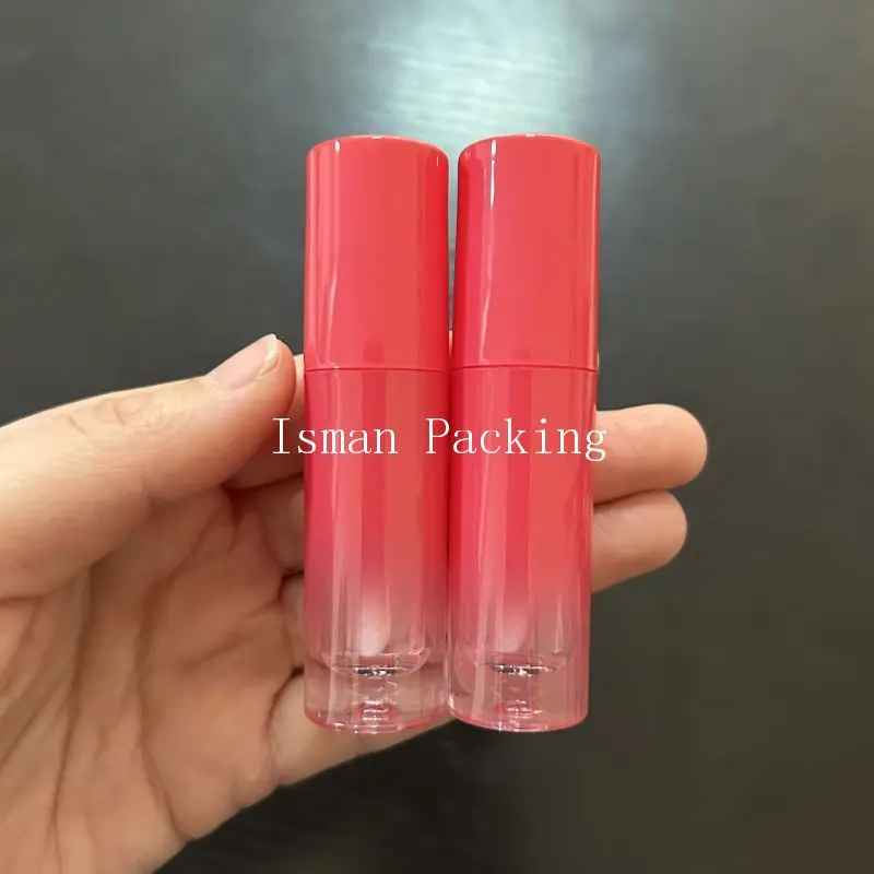 50Pcs Mini 2.5ml Round Gradient New Red Lipgloss Tubes Refillable Plastic Lip Gloss Container Packaging Wand Tube With Brush