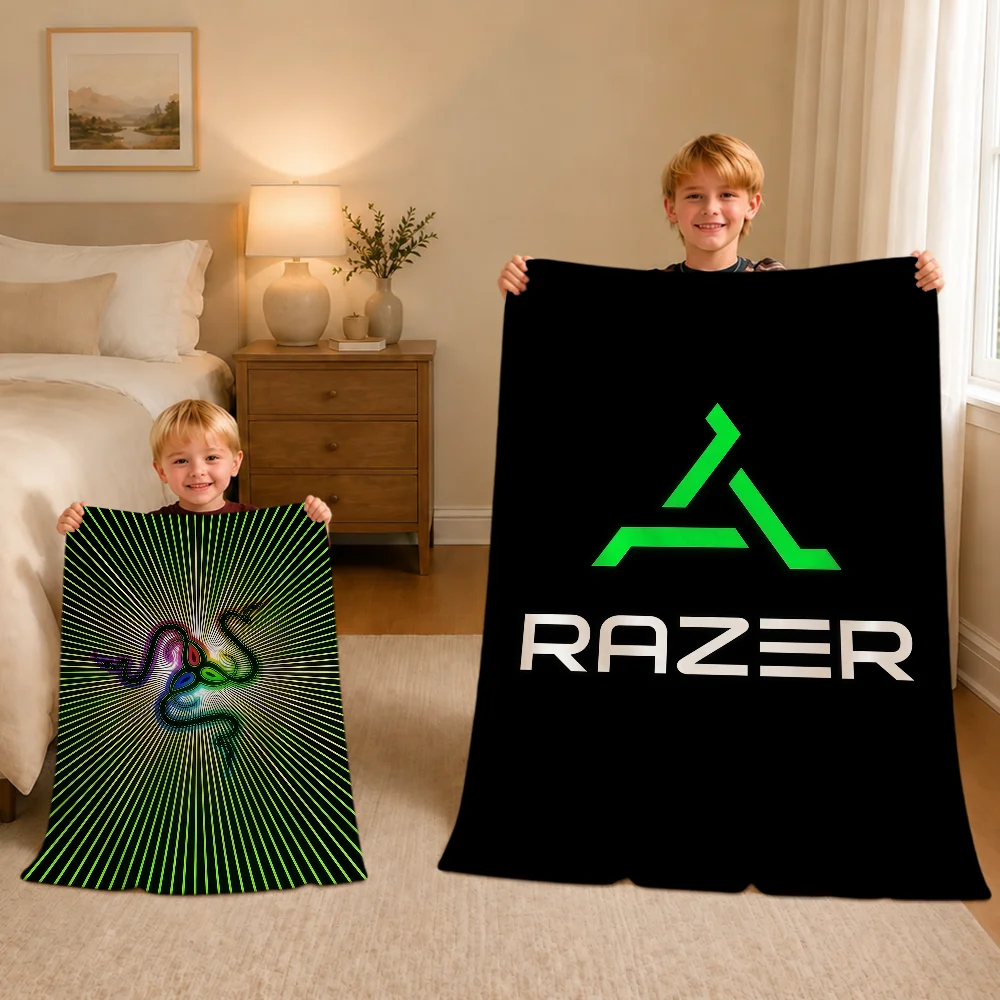 Fashion Modern Art Brand Cool R-Razer Warm Soft Plush Blanket For Sofa Living Room Nap Home Bedroom Travel Gift Flannel Hogar