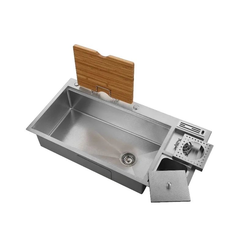 Kitchen sink Large single sink Household vegetable basin Thickened 304 stainless steel dish basin Vegetable sink