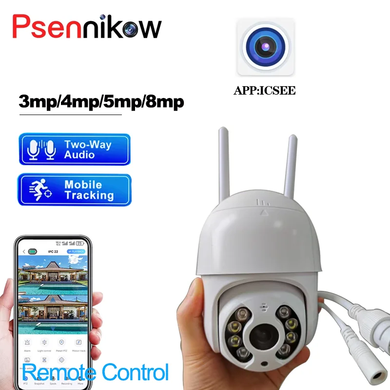 Caméras IP extérieures Zoom 4X AI suivi humain Audio bidirectionnel HD caméra couleur nocturne 8MP Surveillance de sécurité sans fil PTZ Wifi