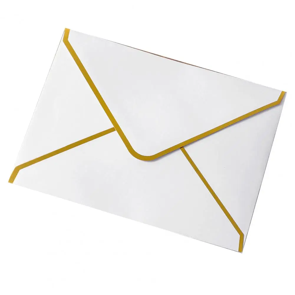 Koperta z klapką w kształcie litery V Elegancki zestaw kopert do tłoczenia na gorąco ze złotymi półfabrykatami 10 szt. Konstrukcja z klapką w kształcie litery V do kart okolicznościowych