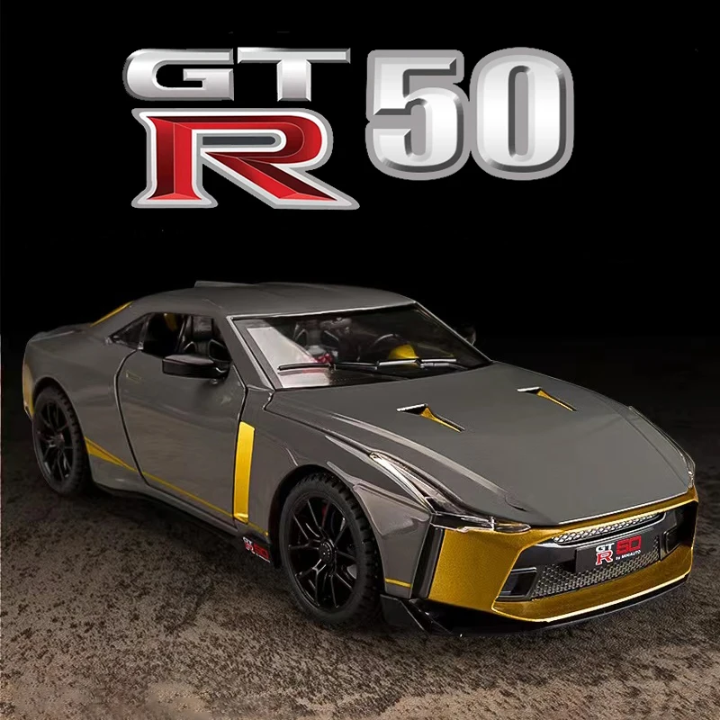 1:24 Nissan GTR50 Ares pressofusi in lega e veicoli giocattolo giocattolo in metallo modello di auto giocattolo per la raccolta di suoni e luci