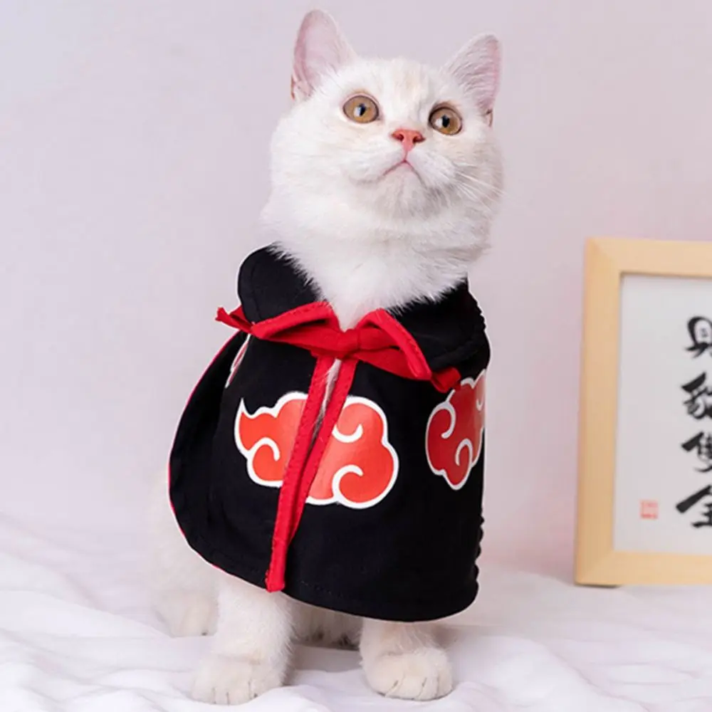 Pet Clothes Akatsuki Cat Cloak Halloween Dog Cape Leisure Tops Teddy Bear Puppy Cosplay Costume Dress Cape