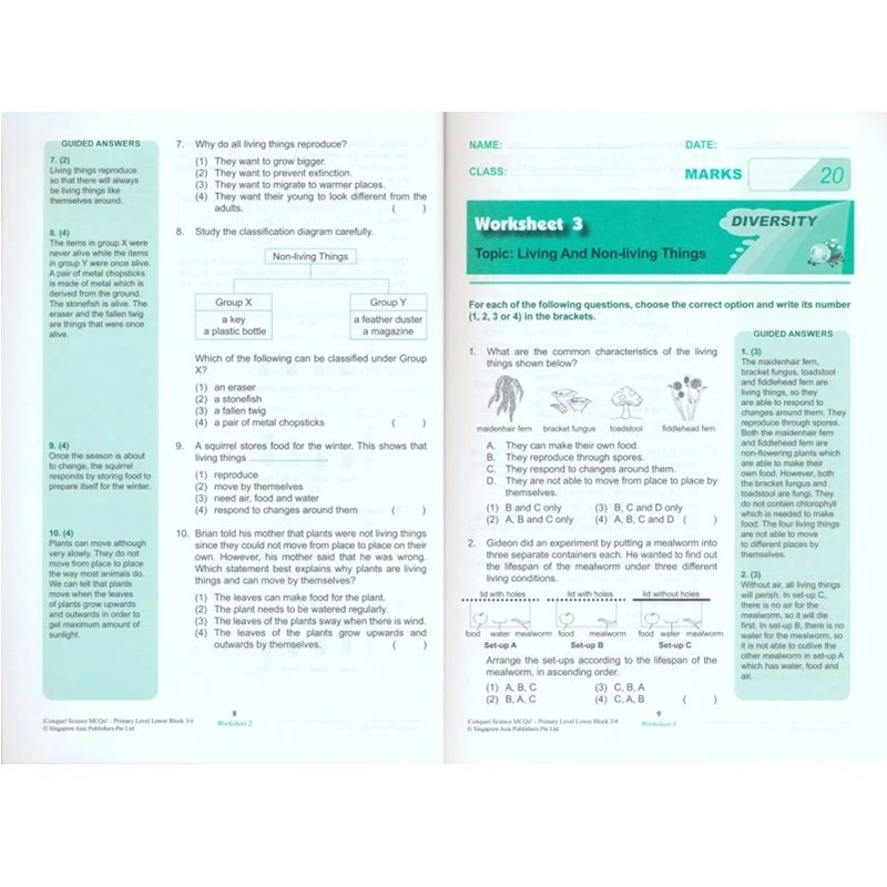 8 volúmenes de aprendizaje de savia genuina, Escuela Primaria de ciencia conquering, grado 1-6, versión básica de mejora de libros de texto en inglés