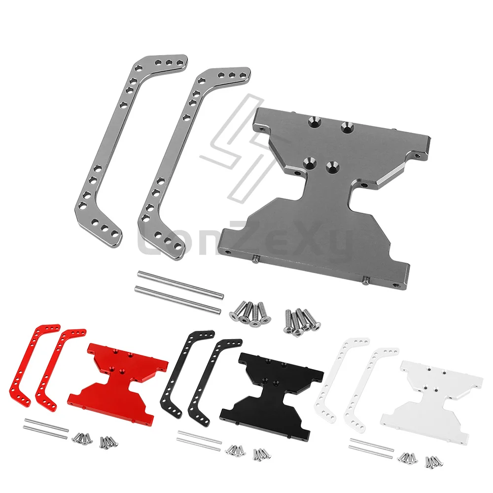 Upgraded Chassis Base Plate For Axial Capra UTB RC Crawler Tube Frame Gearbox Bottom Plate Black Red Silver 82g Upgrade Parts