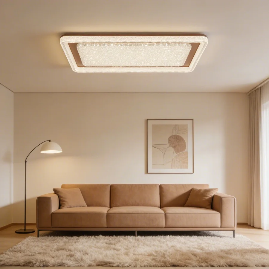 

Modern Rectangular Flush Mount Ceiling Light, Stepless Dimmable 3 Color LED Light for Bedroom Living Room