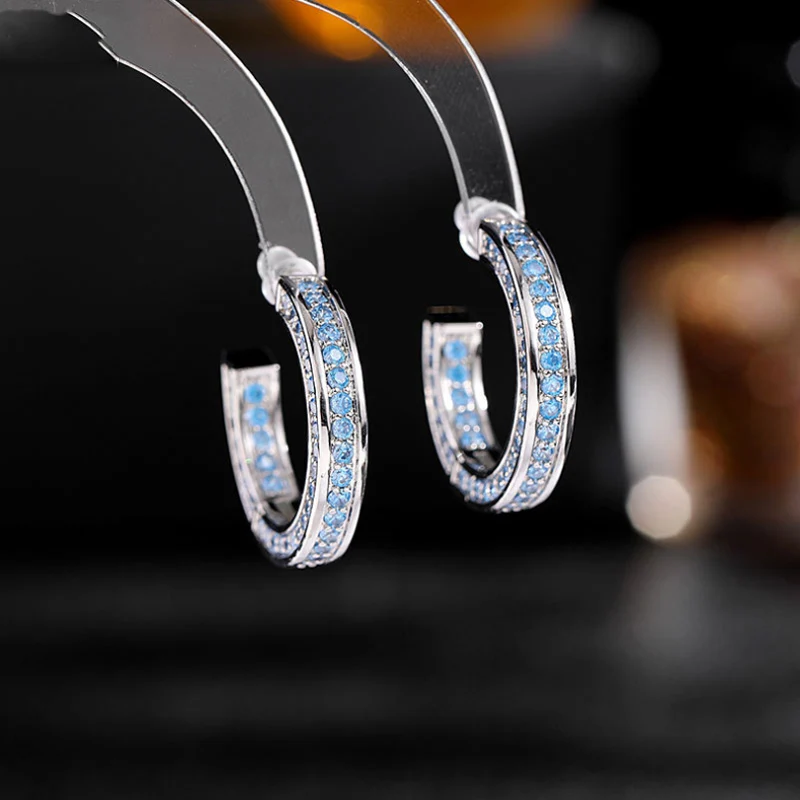 

Fashion Personality European American C-Shaped Micro-Inlaid Zircon Luxury Retro Earrings for Women Elegant Jewelry Accessory