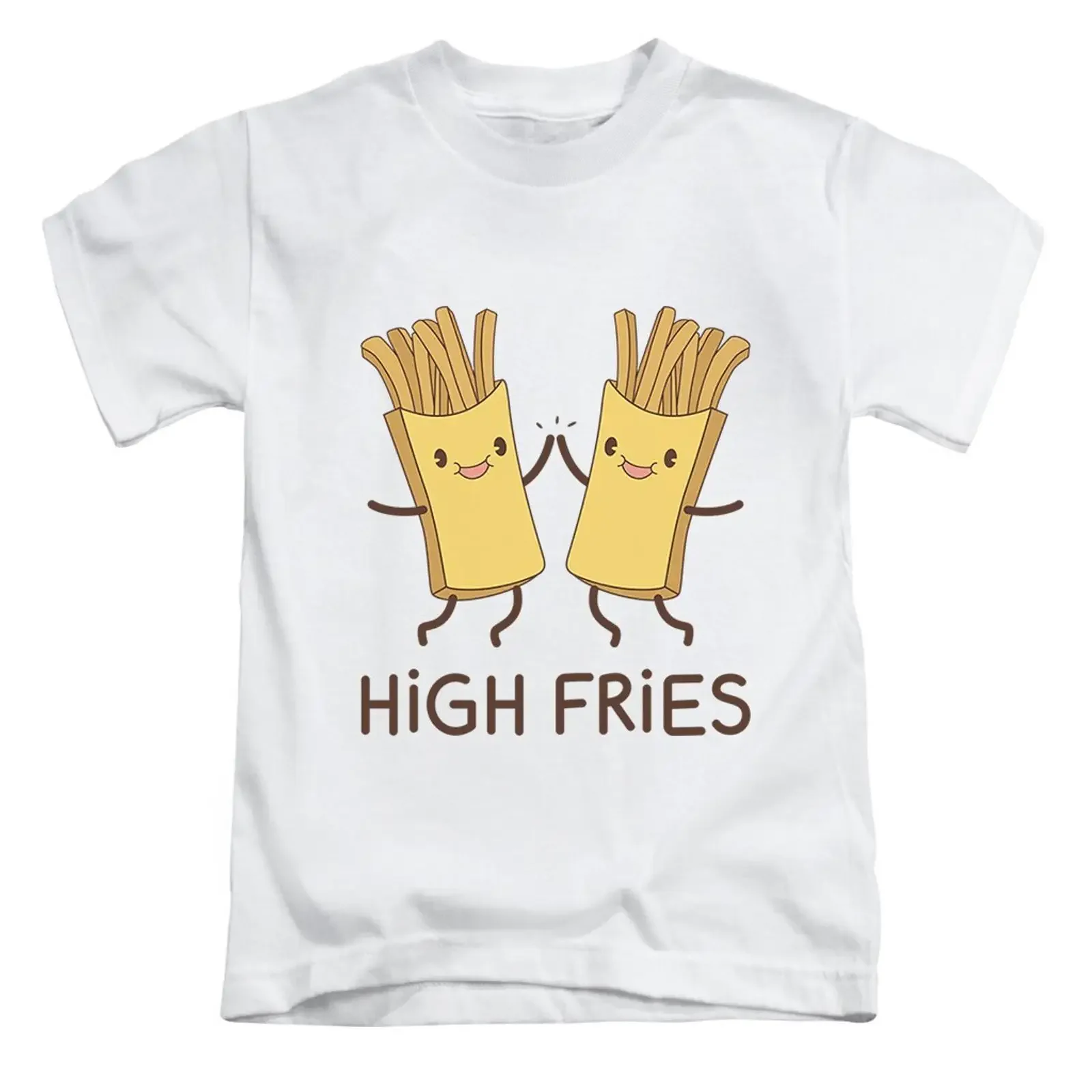 High Fries Erwachsene T Shirt Lustig Fun Meme Oberteil Neu vintage Washed Breathable Top For Everyday Wear Soft Casual homme