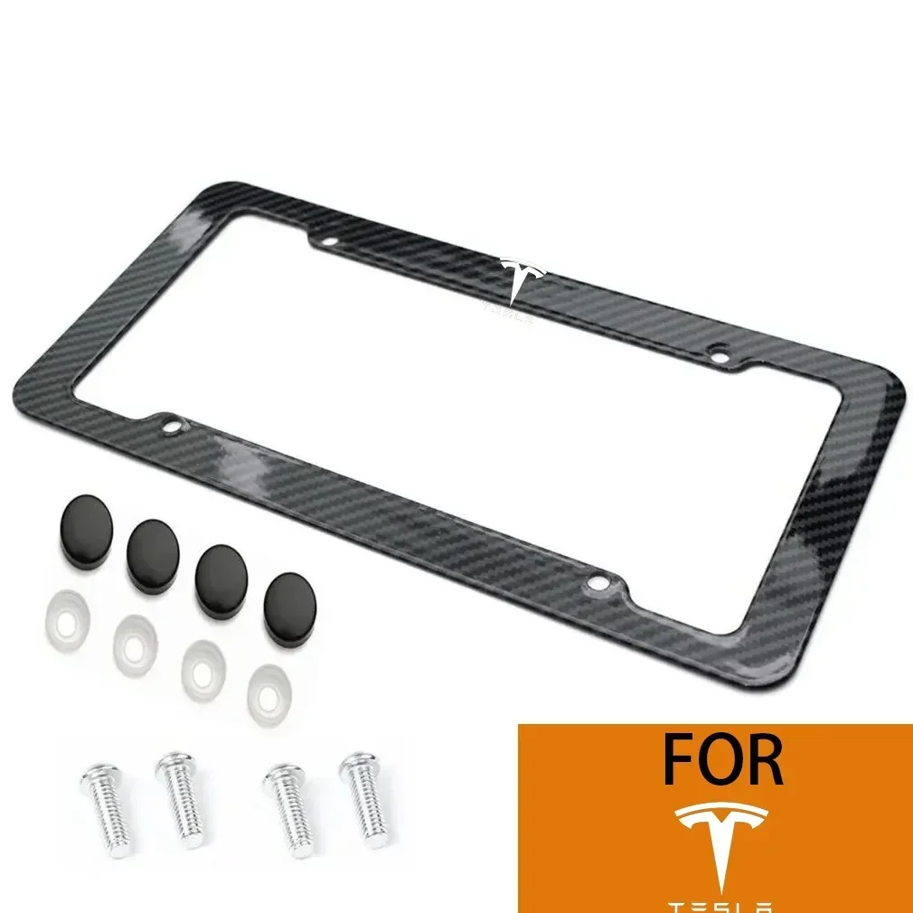 

Real High-Quality carbon fiber license plate protection framework Car Tag Holder For Tesla Model S Model X Model Y Cybertruck