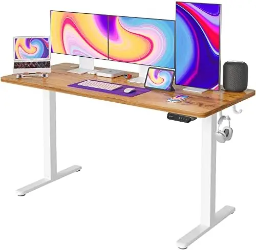 

Electric Standing , 63 x 24 Inches Height Adjustable Stand up, Sit Stand Home Office Desk, Computer Desk, Light Rustic