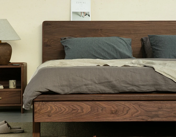 Black walnut solid double bed