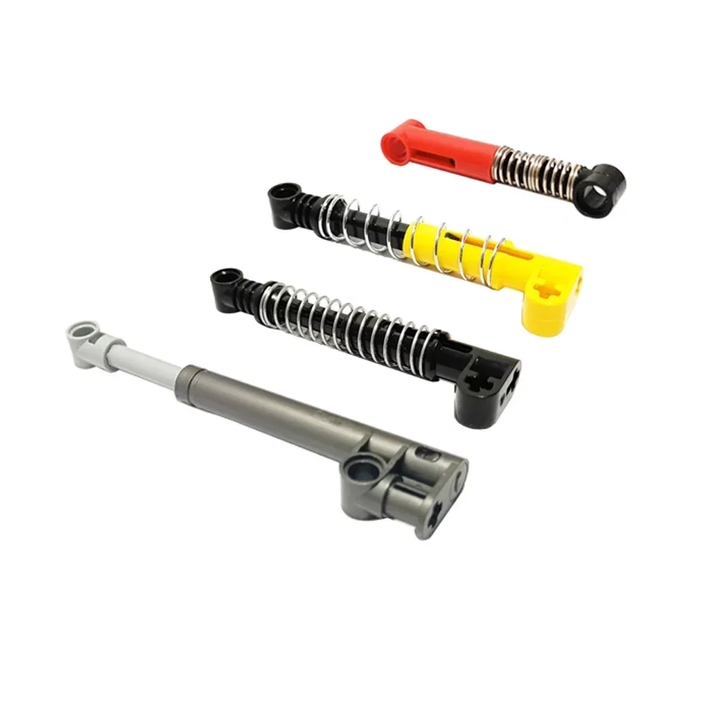 MOC Technical Parts Absorber Suspension Steering Push Rod Putter Spring Shock for Building Blocks DIY Tire Car Truck Drive Brick