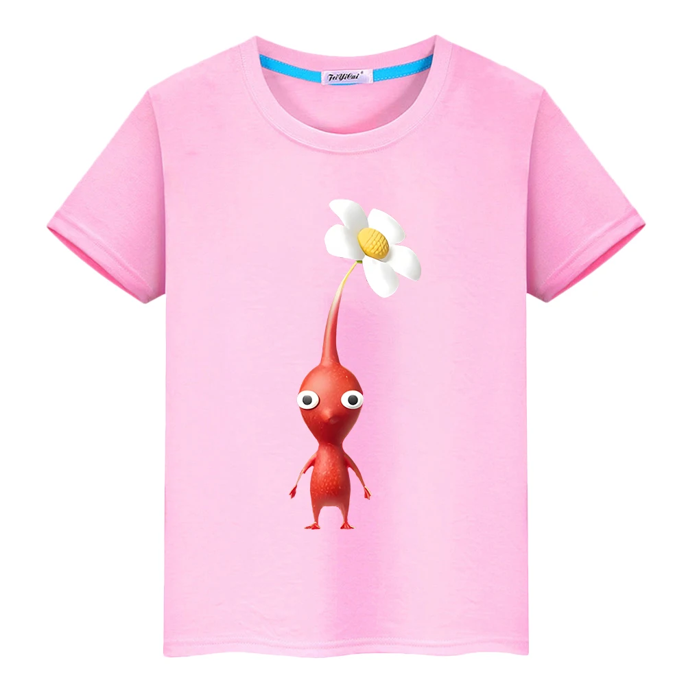 

Pikmin Print 100%Cotton T-shirt Kawaii Tops Graphic Anime Tees y2k one piece y2k 2024 Boy Tshirts pride tshirt kids clothes Girl