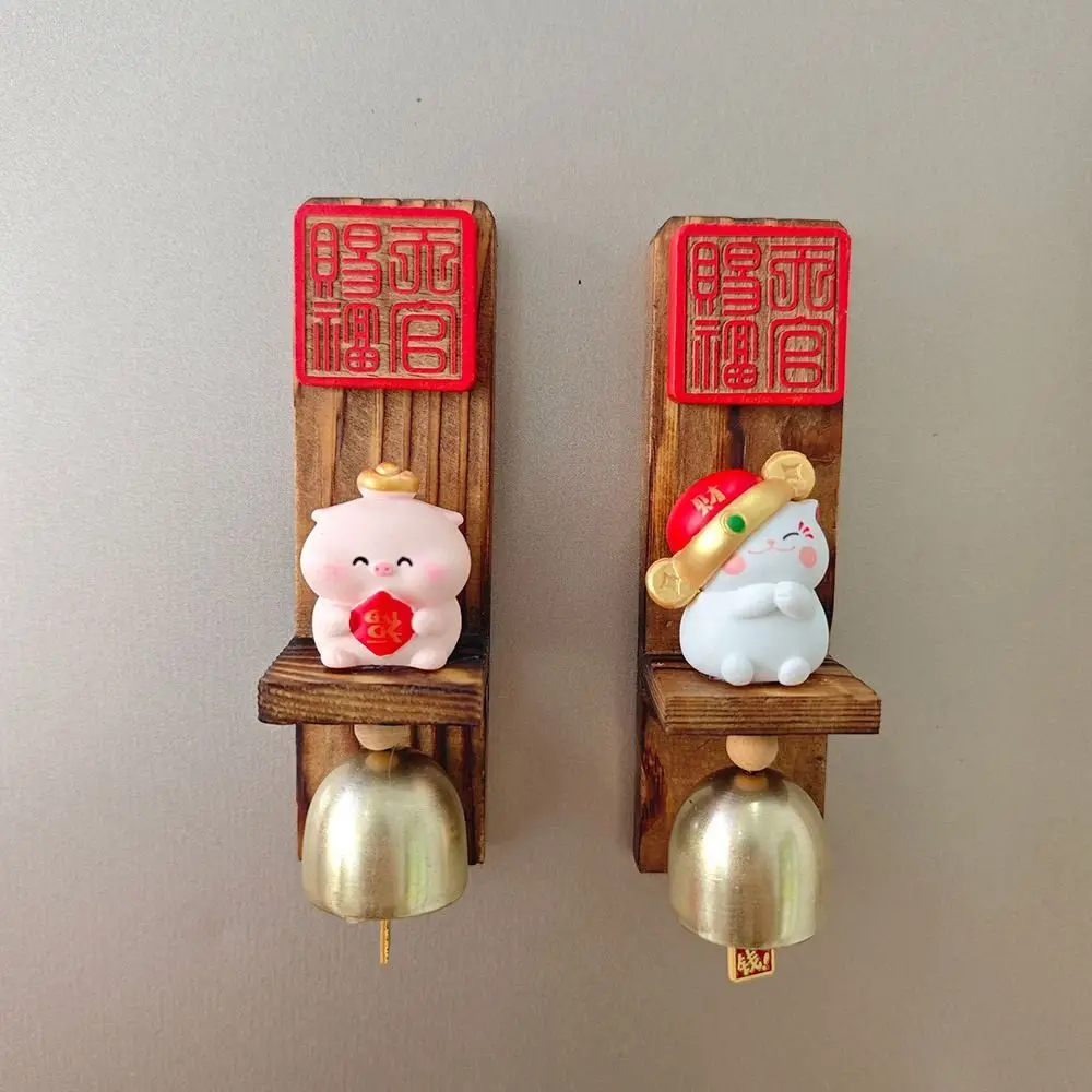 Hanging Decorative Wooden Door Bell Magnetic Delightful Sound Shopkeepers Bell Japanese Style Door Opening Fridge Magnet Fridge