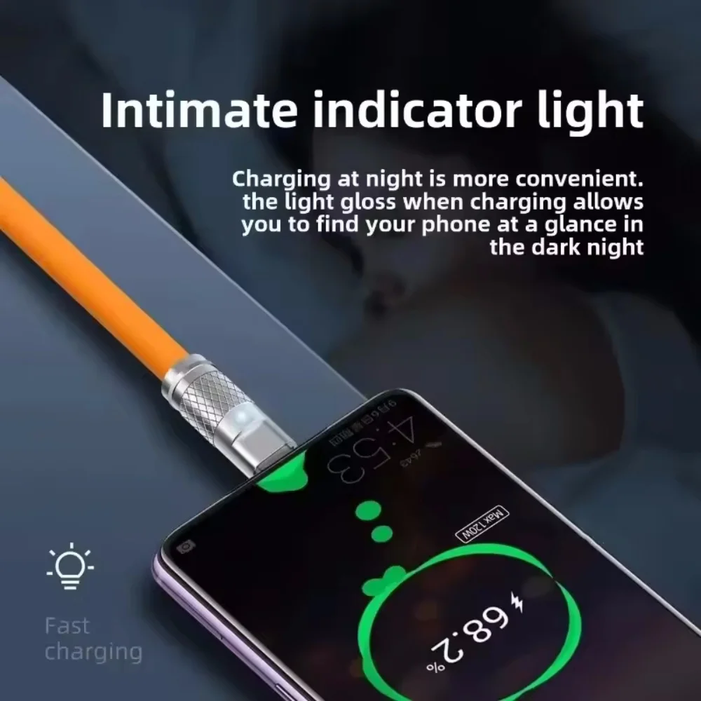 1M 1.5M 2M Type-C To C Charger Cable 120W Fast Charging PD Type C Liquid Silicone Cable For Xiaomi Samsung Huawei OPPO iPhone - view 5
